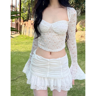 Nabiii- áo kiểu lưới tay dài ống tay loe