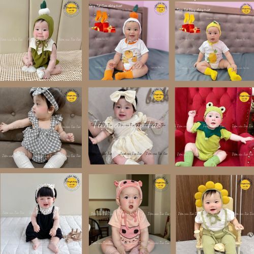 ( HÀNG CÓ SẴN) Set bodysuit kèm mũ tặng kèm tất / vớ cho Bé Gái cover Hàn Quốc Ikii, Uhorang, Monbee