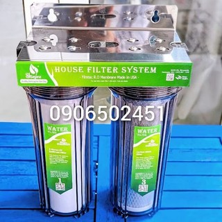 Bộ lọc nước sinh hoạt - bộ lọc thô 2 cấp ly 10inch chuẩn dùng cho gia đình