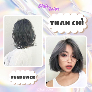 Thuốc nhuộm tóc màu Than Chì, tặng kèm Oxy dưỡng và bao tay (Không tẩy, lên từ nền sáng)