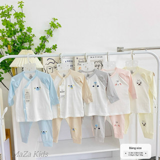Bộ dài tay sơ sinh bé trai bé gái cao cấp chất liệu petit thông hơi thoáng mát mềm mịn co dãn thấm hút mồ hôi cho bé 0-9