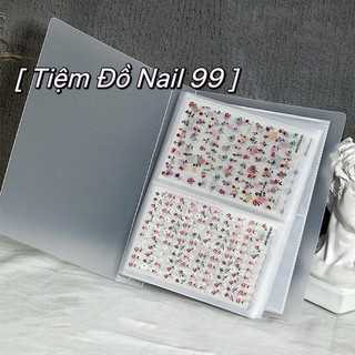 Sổ Đựng Sticker Nail Trong Suốt, Quyển Album Đựng Sticker Móng 80 Tấm