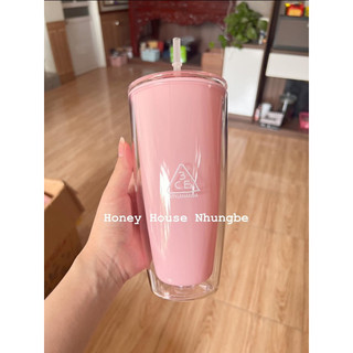 Ly nước 3ce 720ml chuẩn hồng pastel tặng kèm ống hút hàng full box