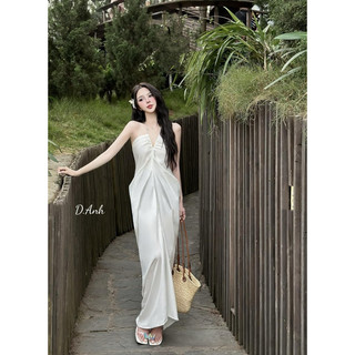 Đầm maxi lụa dáng dài thướt tha đi biển siu xinh