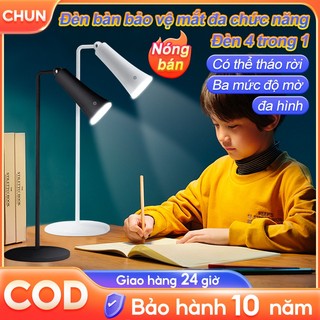 Đèn Học Chống Cận Thông Minh, Đèn Đọc Sách Decor Bàn Làm Việc Sạc Pin Cảm Ứng 3 Chế Độ Sáng Đèn Bàn Học Bảo Hành 12 Thán