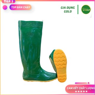 Ủng đi cấy ngắn Hoa San đế vàng cứng size 35-43 - Ủng lửng đến đầu gối đế cứng, ủng hái rau