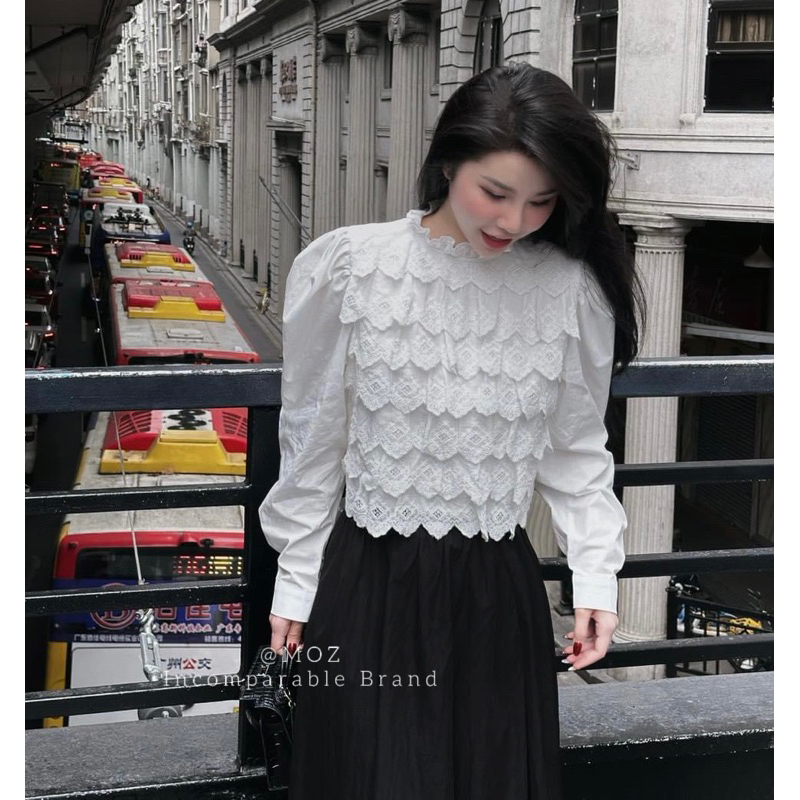 Sơ Mi Thô Phối Ren Tầng