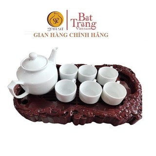 Bộ ấm chén uống trà, bộ ấm chén Bát Tràng dáng vuông