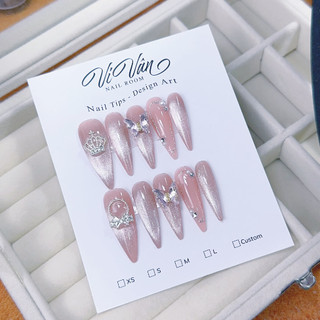 Nail box mắt mèo kim cương móng nhọn , tròn nhọn