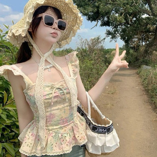 [LanuShop] Áo thô hoa thêu cánh tiên viền ren Cao cấp Đi Dạo siêu xinh, Áo xoè tôn dáng sang chảnh siêu mát