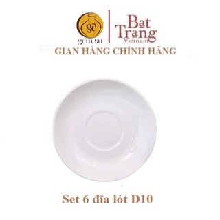 Bộ 6 đĩa lót chén trà. đĩa lót ly bổ sung bộ ấm chén uống trà gốm sứ Bát Tràng