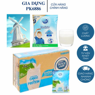  Thùng 24 bịch sữa tiệt trùng ít đường Dutch Lady Cao Khoẻ bịch 180ml date t11