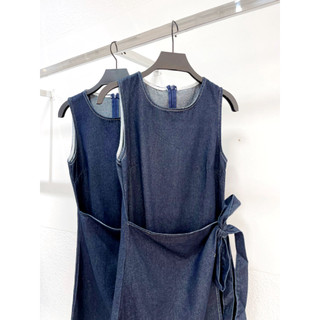 AfterBefore | Đầm Denim Sát Nách Vạt Đắp