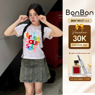 Áo thun BaBy Tee, áo phông nữ ngắn tay, cổ tròn, 100% cotton co giãn 2 chiều BonBon ABBC19