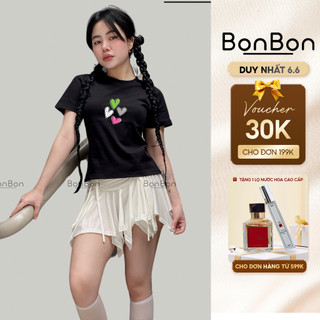 Áo thun BaBy Tee, áo phông nữ ngắn tay, cổ tròn, 100% cotton co giãn 2 chiều BonBon ABBH01