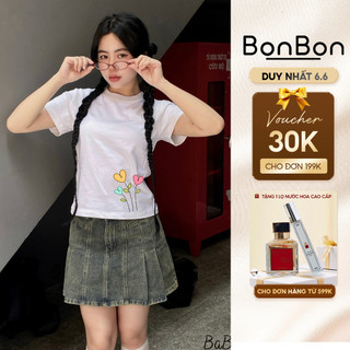Áo thun BaBy Tee, áo phông nữ ngắn tay, cổ tròn, 100% cotton co giãn 2 chiều BonBon ABBH23