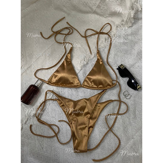 [Hàng Sẵn- Hoả Tốc] Bikini 2 mảnh nhũ bóng vàng MiaBra
