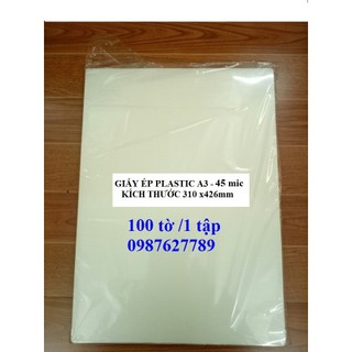 Giấy ép Plastic Khổ A3 (310x426mm) 45mic-80mic ( 100 tờ / tập )