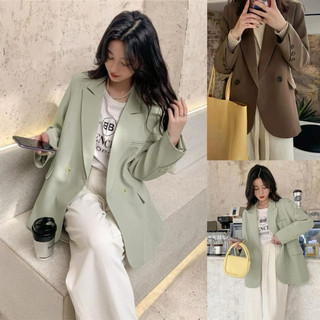Áo khoác blazer nữ form rộng 2 lớp dày dặn, Áo vest nữ basic sang trọng Order Quảng Châu