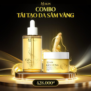 MQ Skin Combo Tái tạo sâm vàng: Tái tạo sâm vàng 100ml, Bột rửa mặt và đắp mặt nạ 50g