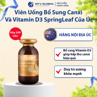 Viên uống bổ sung canxi và vitamin d3 springleaf của úc - liquid calcium plus vitamin d3