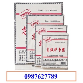 Giấy ép Plastic Khổ A6 (110x160mm) 45mic-55mic-80mic ( 100 tờ / tập )