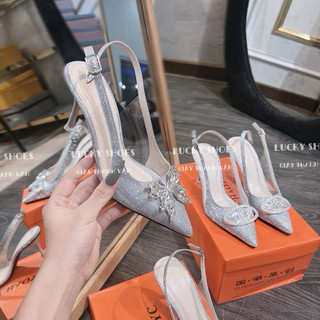 Cao gót Sandan khoá buớm màu bạc sang chảnh siêu xinh (G0077)