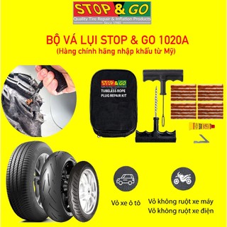 Bộ dụng cụ vá lụi lốp xe không săm cho ô tô, xe máy 1020A