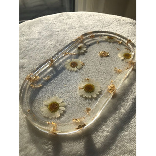 Khay oval bằng resin trang trí, đựng đồ thủ công