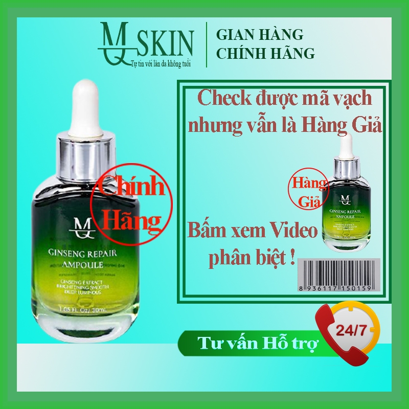 Serum căng bóng da nhân sâm MQ Skin ( MQSKIN chính hãng) giúp lan da sạch mụn thâm nám và tan nhang bổ sung collagen