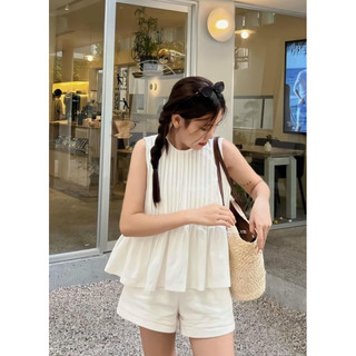 Set áo dập ly sát nách phối quần short