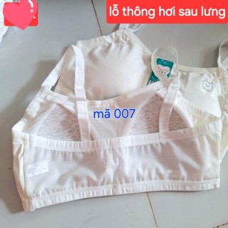 077 Áo lá áo lót áo bra học sinh màu trắng mút liền thông hơi 077 cấp 1 2 3 có mút mỏng cố định
