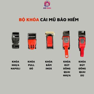 Bộ Khóa mũ bảo hiểm ,khóa cài,móc cài,quai nhựa cho mũ bảo hiểm nửa đầu,nón bảo hiểm 1/2,3/4,fullface