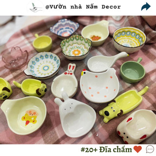 Đĩa sứ đựng nước chấm, đĩa sứ đựng xốt, đĩa chấm thiên nga họa tiết 3D trong lòng