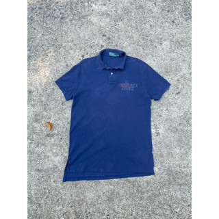 Áo thun ngắn tay nam hiệu Ralph Lauren vintage HIẾM màu xanh size M ( 62x45)
