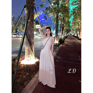 Đầm maxi thun lệch vai ôm xoè sang chảnh a8