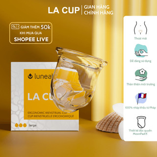 Cốc nguyệt san La Cup Luneale không đuôi Nhập khẩu từ Pháp 3 Size S/ M/ L