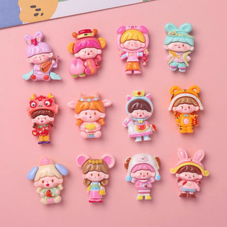 Charm 3D nổi mẫu l Búp bê 12 con giáp phụ kiện trang trí ốp lưng , bình nước , dép