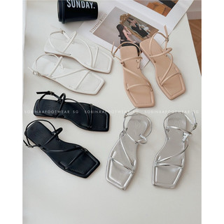 Giày thời trang quai ngang đế bệt - sandal dây mảnh phong cách nữ tính đế bằng