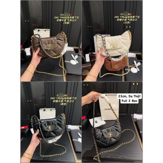 Túi Đeo Vai Đeo Chéo CN 19 Hobo Bag 24C Size 23 Da Thật Full 2 Box (NHẮN TRƯỚC SHOP KIỂM KHO)