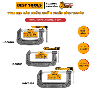 Vam kẹp cảo chữ c, chữ g sử dụng trong công việc kẹp gỗ, kẹp tấm kim loại ingco hgc0104 hgc0105 hgc0106