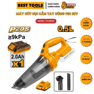 Máy hút bụi cầm tay dùng pin 20V Ingco CVLI20126 (đã có 1 pin và sạc)