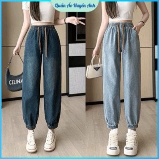 [BIGSIZE] Quần Bò Giấy Baggy Vải Mềm Bo Chun Gấu Cho Nữ [M22]-Quần áo Huyền Anh
