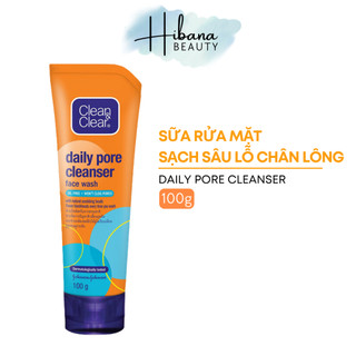 Sữa rửa mặt clean & clear làm sạch sâu lỗ chân lông 100g daily pore cleanser