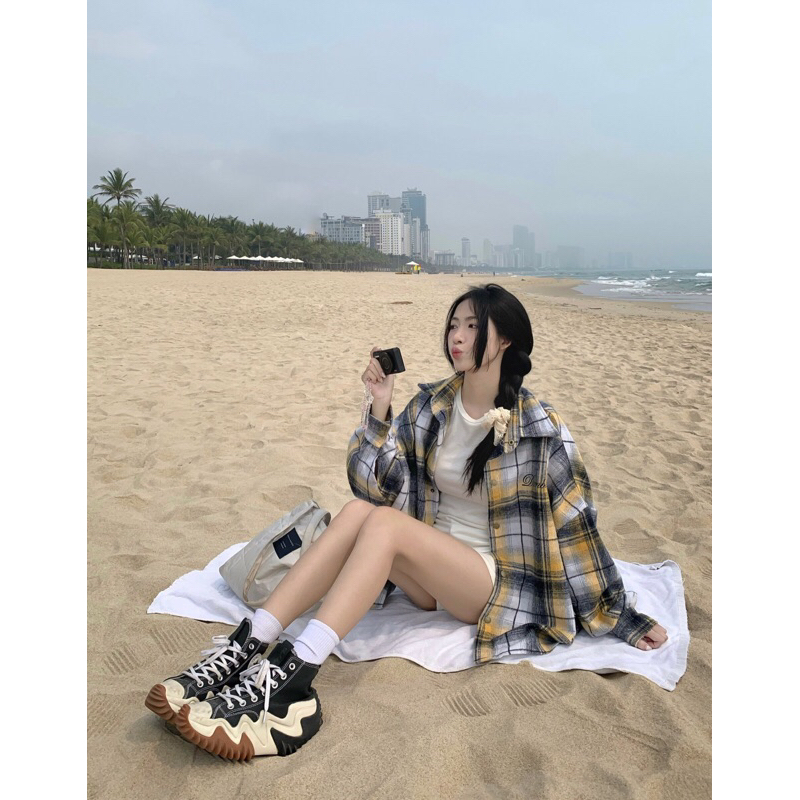 ÁO SƠ MI FLANNEL CARO TAY DÀI FROM RỘNG OVERSIZE - Áo sơ mi unisex nam nữ 45kg-85kg - Homies Saigon | BigBuy360 - bigbuy360.vn
