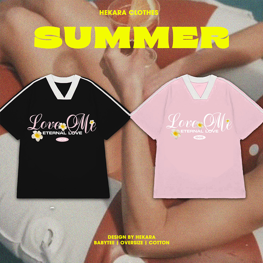 Áo Babytee Hoa sứ Cổ V 100% Cotton Phong Cách Streetwear - Hekara Clothes