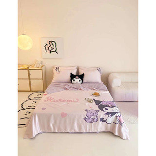 Chăn Ga Gối Cho Bé Kuromi Trần Bông Tơ Tằm Mềm mịn Cao Câp 100% Tencel