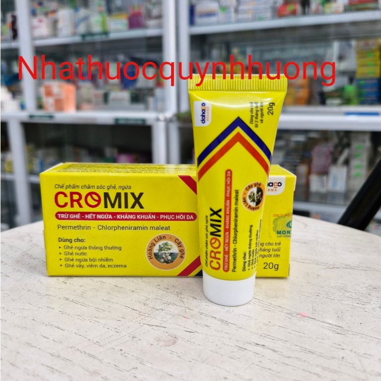 Kem trừ ghẻ CROMIX 20g giúp trừ ghẻ,kháng khuẩn,hết ngứa