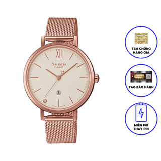 Đồng Hồ Nữ Dây Thép Không Ghỉ Chính Hãng Casio SHEEN SHE-4539CM-4AUDF