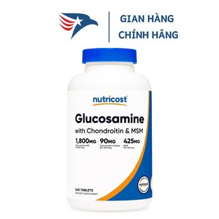 Nutricost Glucosamine Chondroitin & MSM 1800mg 240 viên : Hỗ trợ xương khớp chắc khỏe